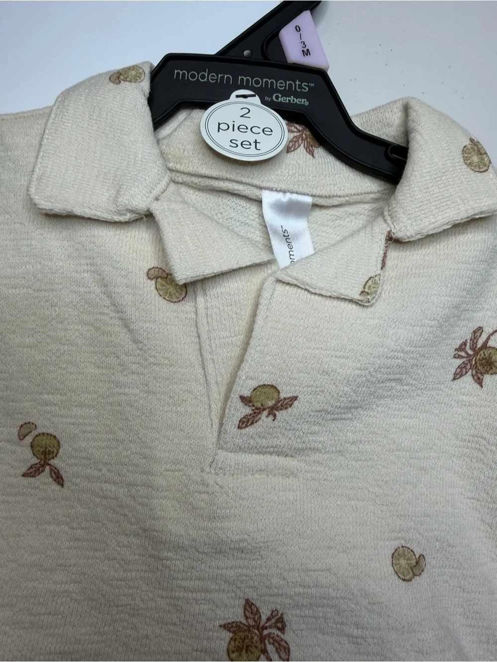 Modern Moments Cream Polo & Brown Shorts Matching Set